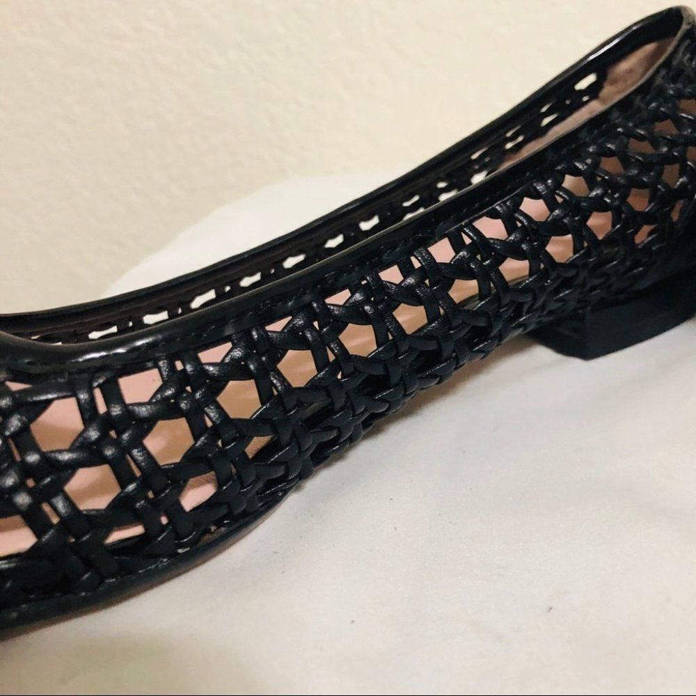 Taryn Rose Beatriz Woven Leather Black Flats Size 8.5 - Picture 6 of 15